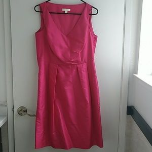 Ann Taylor size 12 silk hot pink dress
